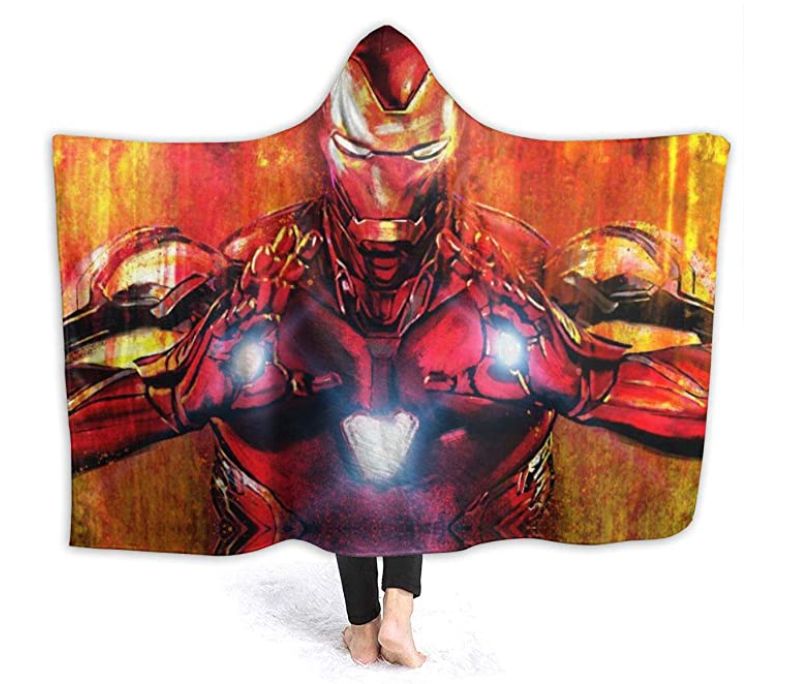 Plush Filt Pläd med Huva Ironman
