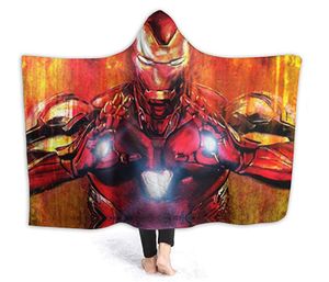 Plush Filt Pläd med Huva Ironman
