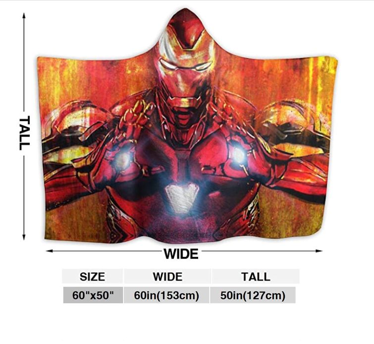 Plush Filt Pläd med Huva Ironman