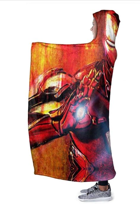 Plush Filt Pläd med Huva Ironman
