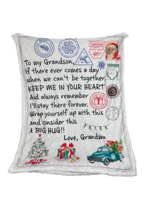 Plush Filt Pläd med text To my Grandson