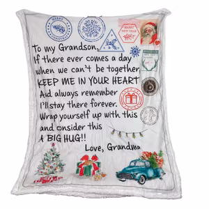 Plush Filt Pläd med text To my Grandson