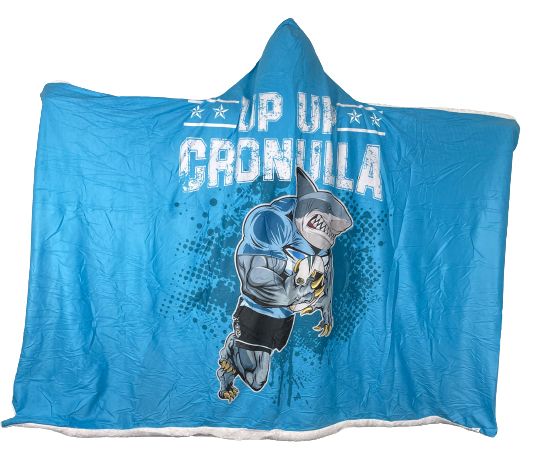 Plush Filt Pläd med Huva Up Up Gronulla Sharks