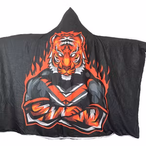 Plush Filt Pläd med Huva Tiger