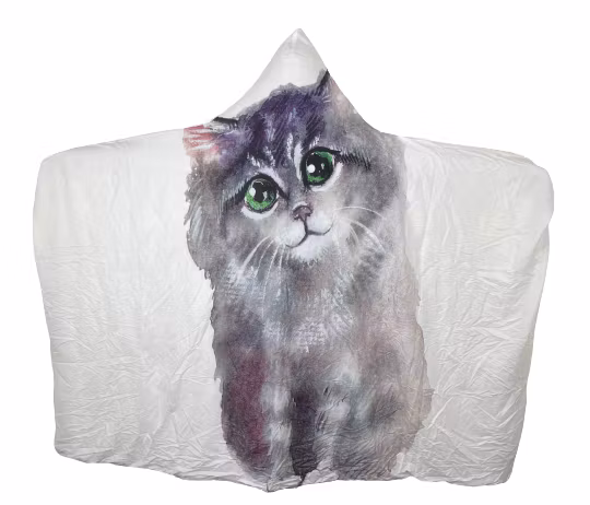 Plush Filt Pläd med Huva Katt