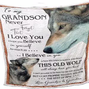 Plush Filt Pläd To My Grandson