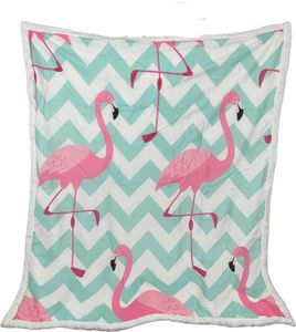 Plush Filt Pläd Flamingo