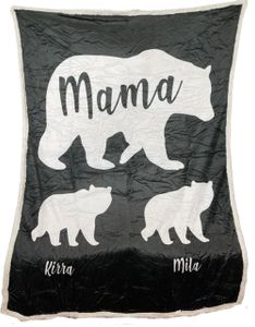 Plush Filt Pläd Björnfamilj