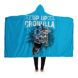 Plush Filt Pläd med Huva Up Up Gronulla Sharks
