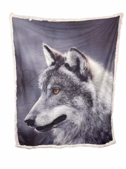 Plush Filt Pläd Varg