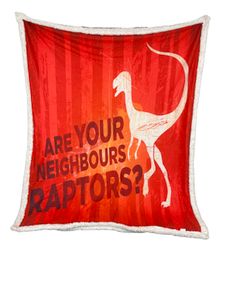 Plush Filt Pläd Dinosaurie Raptors