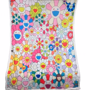 Plush Filt Pläd Färgglada Blommor
