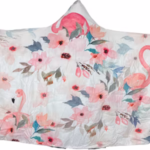 Plush Filt Pläd med Flamingo och Blommor