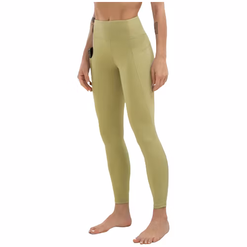 Svarta Leggings med Hög Midja och Fickor