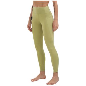 Gröna Leggings med Hög Midja och Fickor
