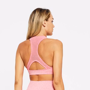Rosa Träningstopp sport-bh med nät rygg