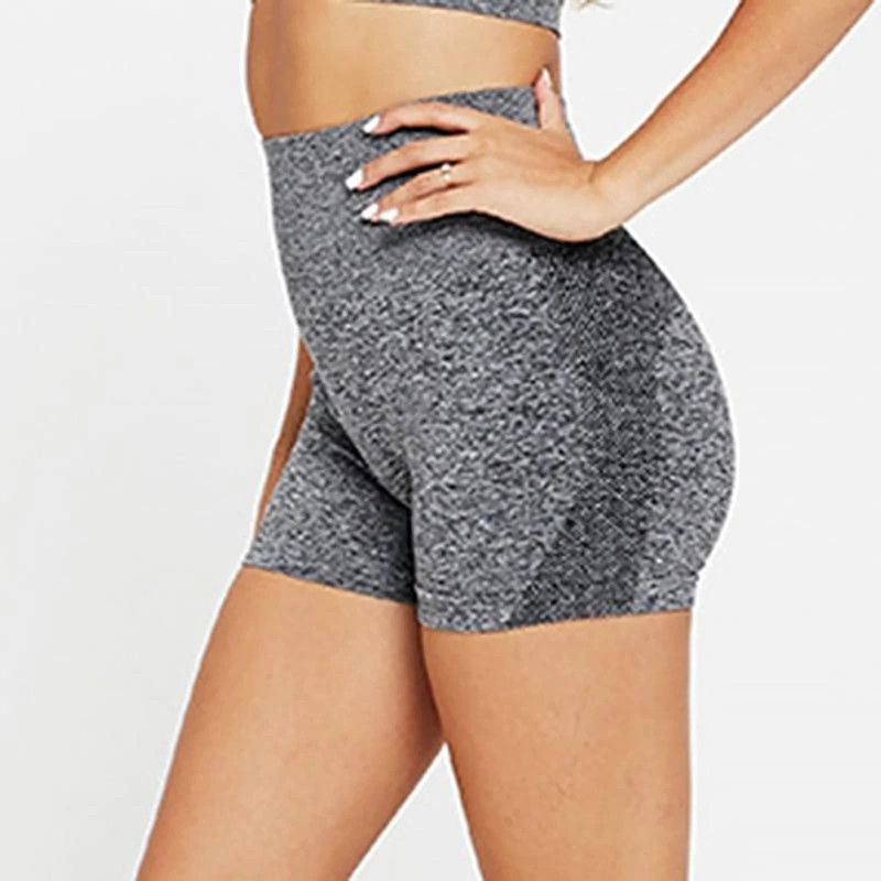 Grå Fitness shorts med hög midja
