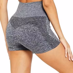 Grå Fitness shorts med hög midja