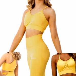 Seamless Sport-BH topp Gul Gymshout