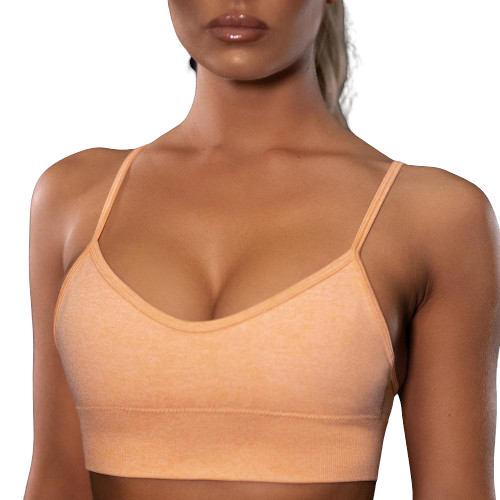 Orange Seamless Sport-BH Träningstopp