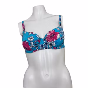 Damella Blå Tropical Blommor Bygel Bikini Bh