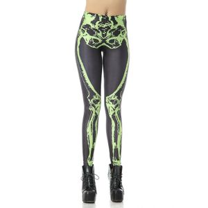 Svarta Leggings med Grönt Skelett