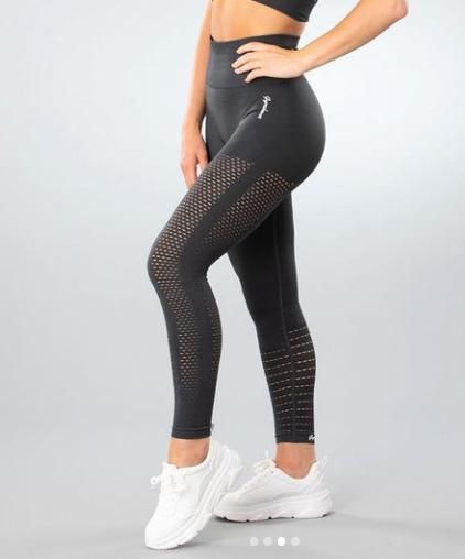 Gymshout Mörkgrå Seamless Tights Leggings Mesh