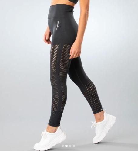 Gymshout Mörkgrå Seamless Tights Leggings Mesh