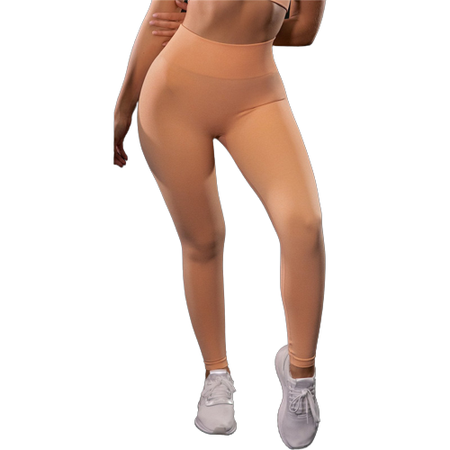 Orange Leggings med hög midja