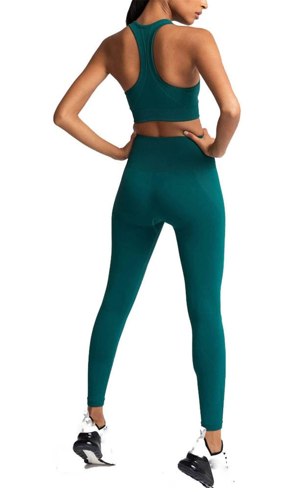 Mörkgröna Seamless Hög midja Tights Leggings