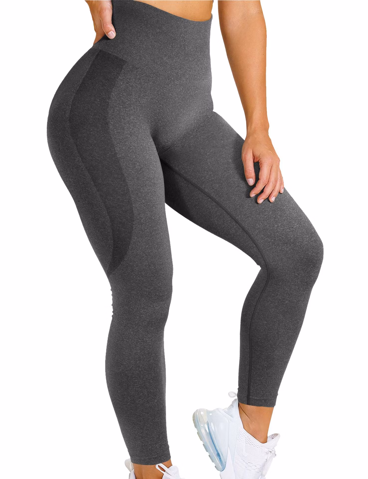 Mörkgråa Tights Seamless Hög midja  Leggings