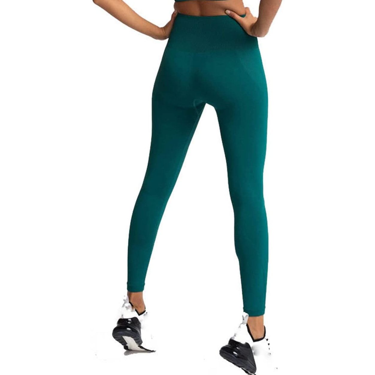 Mörkgröna Seamless Hög midja Tights Leggings