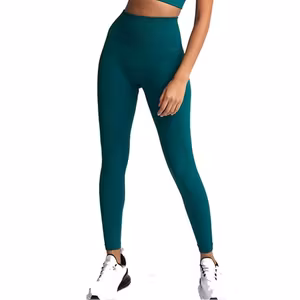 Mörkgröna Seamless Hög midja Tights Leggings