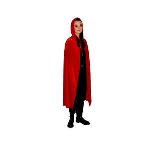 Röd Cape med Huva Sammet