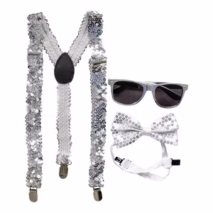 Silver Maskeradkit med Paljetter 3-pack