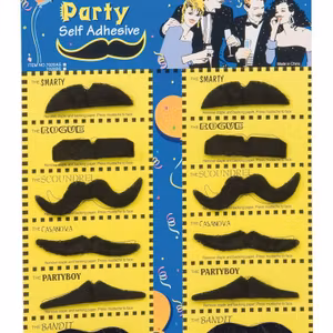 Partymustascher Svarta 12 st Självhäftande