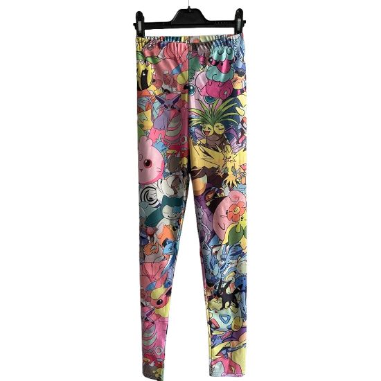 Färgglada Mönstrade Tecknade Figurer Leggings