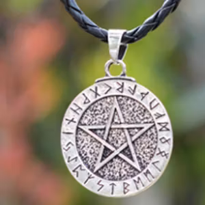 Halsband Stor Runa Nordisk Pentagram Smycken Wicca Hednisk Nordisk
