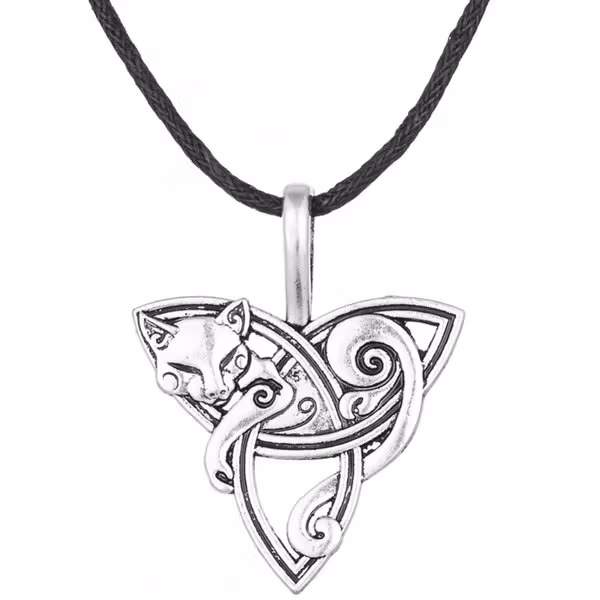 Halsband Keltisk Symbol Räv/Katt Wicca Pagan Mytologi