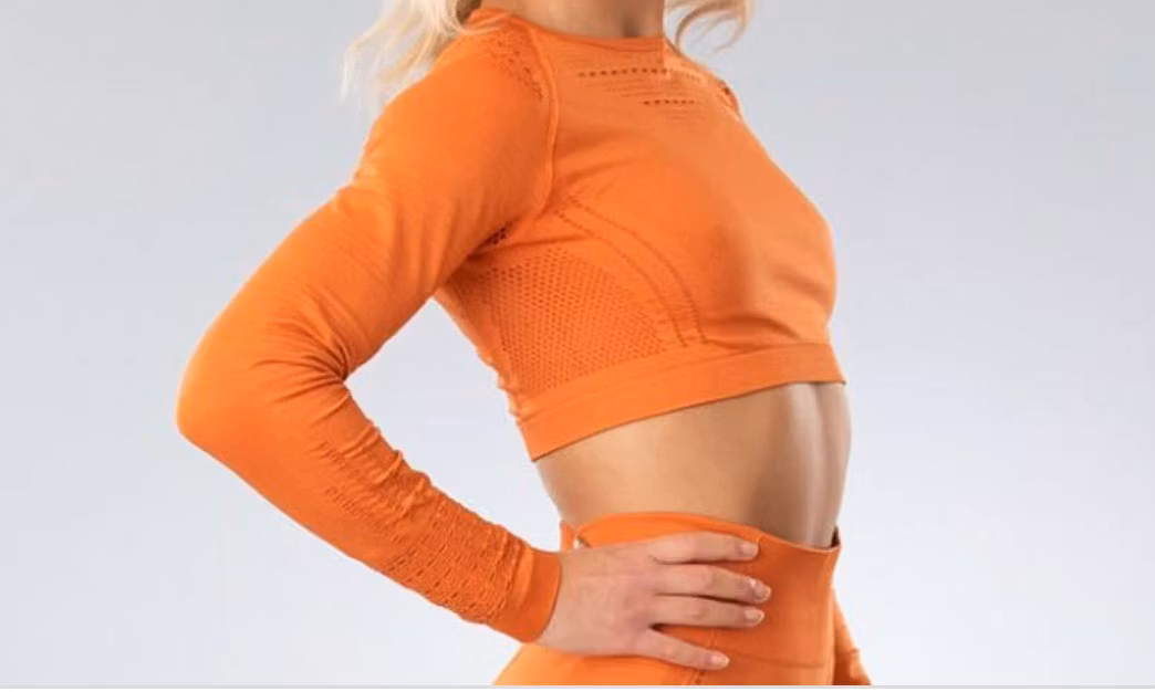 Orange Crop Top Träningstopp seamless