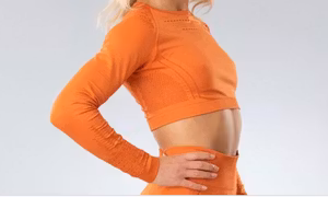 Orange Crop Top Träningstopp seamless