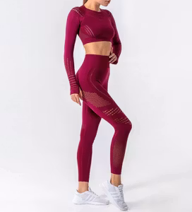 Tights och Topp 2-delar Vinröd