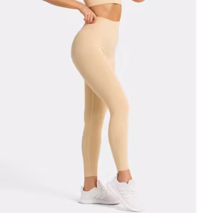 YogatightsTräningstights Ribbade Tights Beige