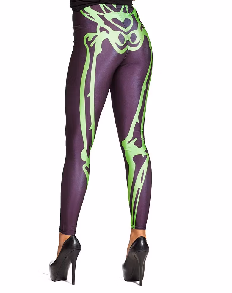 Green Skeleton Leggings