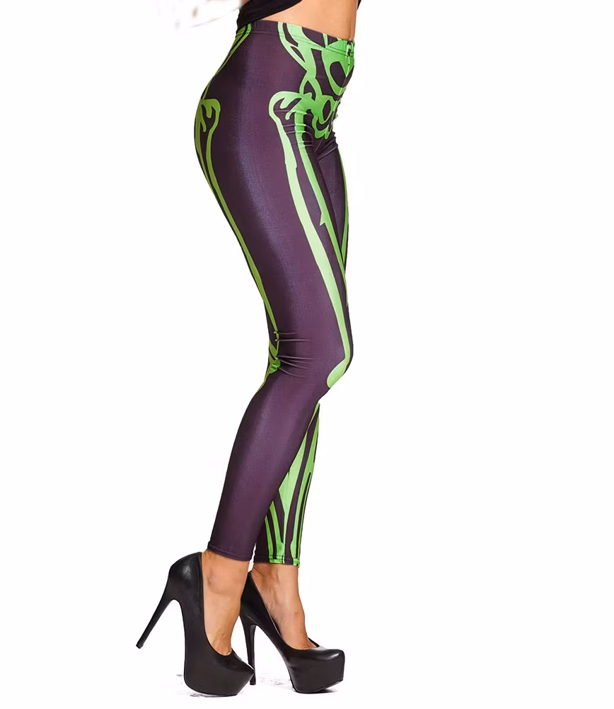 Green Skeleton Leggings