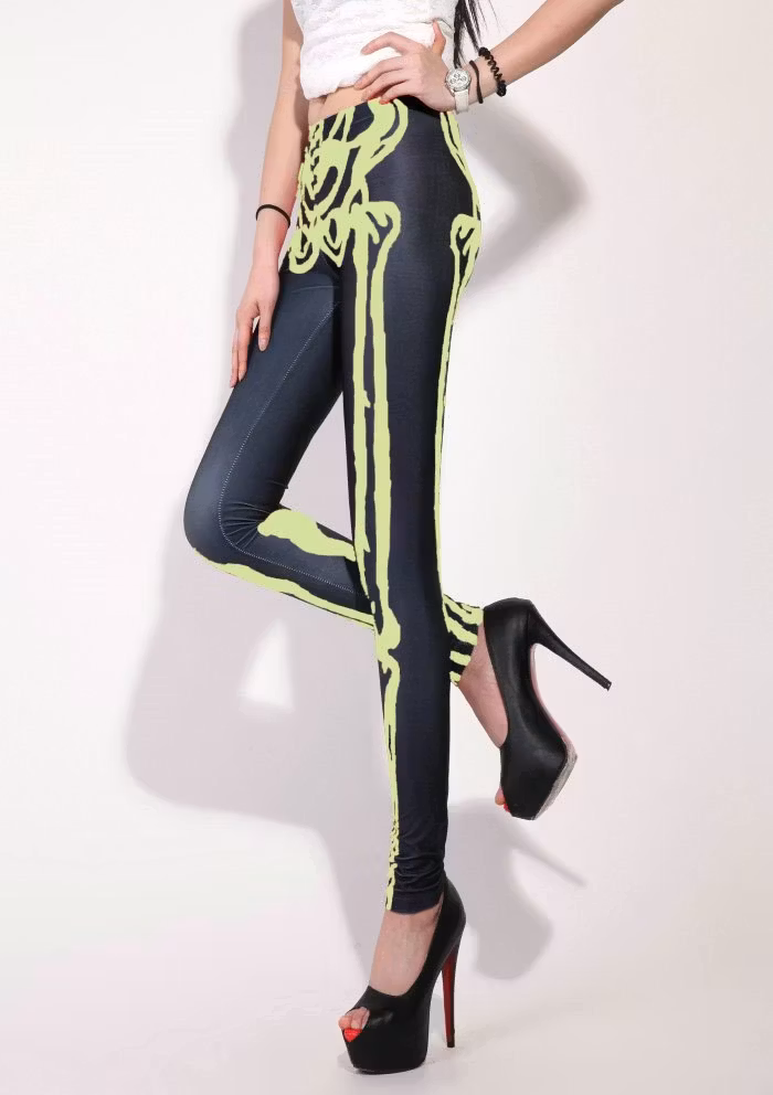 Green Skeleton Leggings