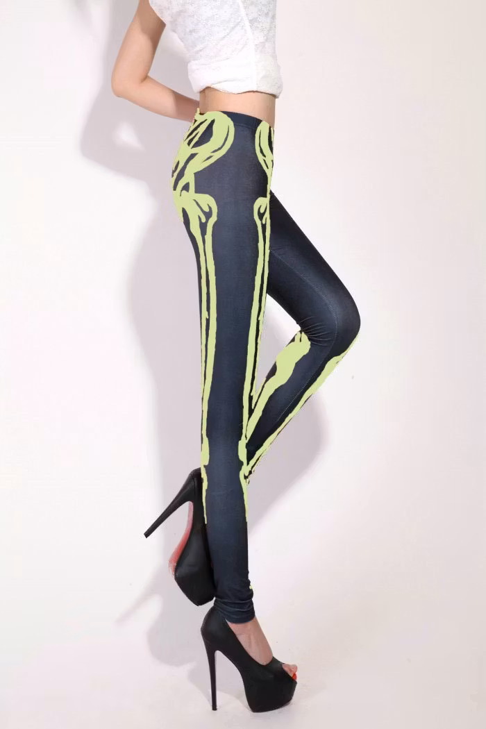 Green Skeleton Leggings