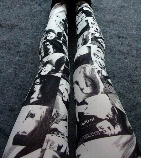 Models Inc Leggings i One Size  Glamour Leggings i Svart och vitt med tryck av kända personer.