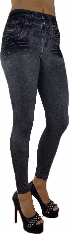 Black Fake Pocket Jeans Leggings