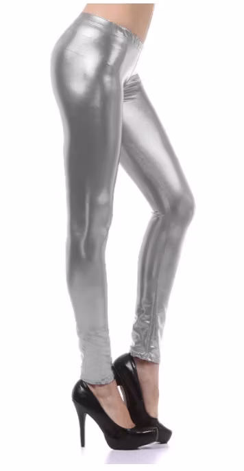 Silver Metallic Leggings